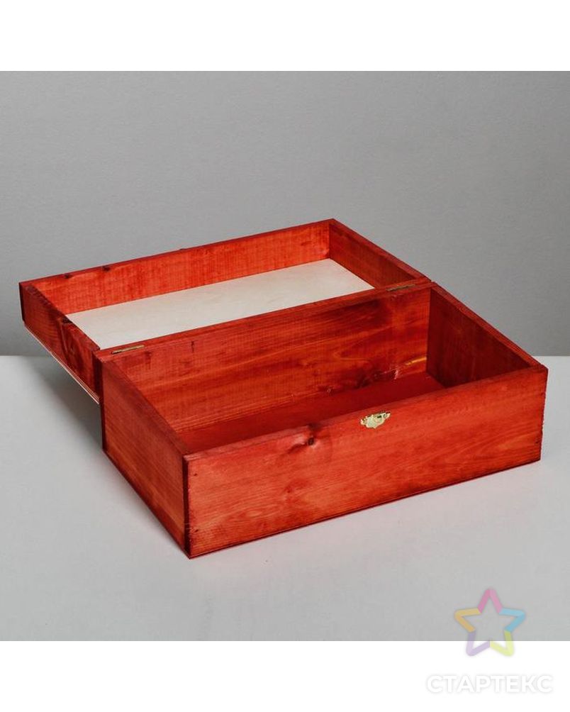 Ящик деревянный Merry Christmas, 35 × 20 × 15 см арт. СМЛ-88739-1-СМЛ0005054549 3