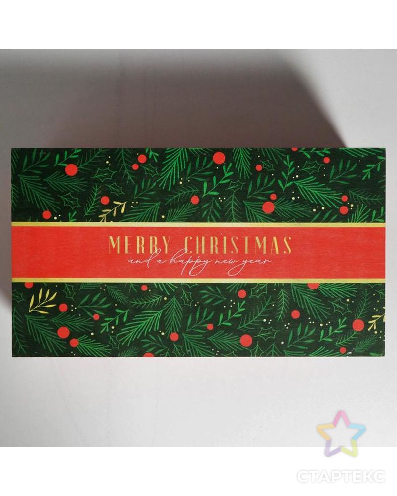 Ящик деревянный Merry Christmas, 35 × 20 × 15 см арт. СМЛ-88739-1-СМЛ0005054549 4