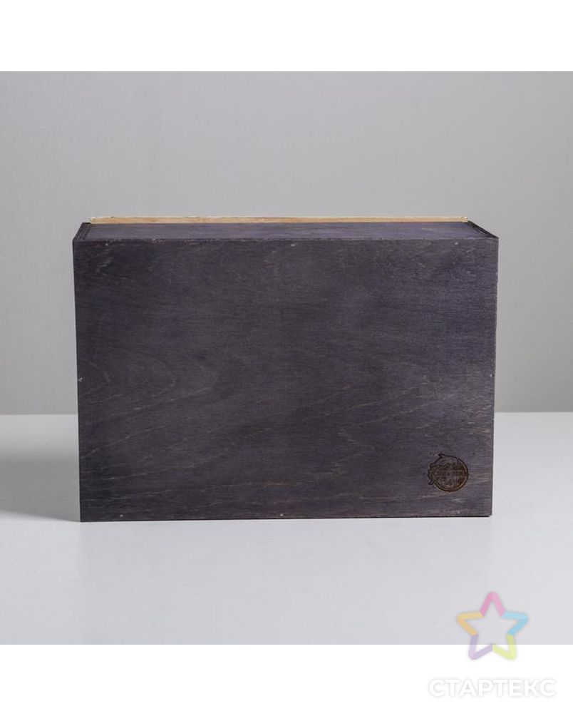 Ящик деревянный «Новый год», 20 × 30 × 12 см арт. СМЛ-88788-1-СМЛ0005054602 3