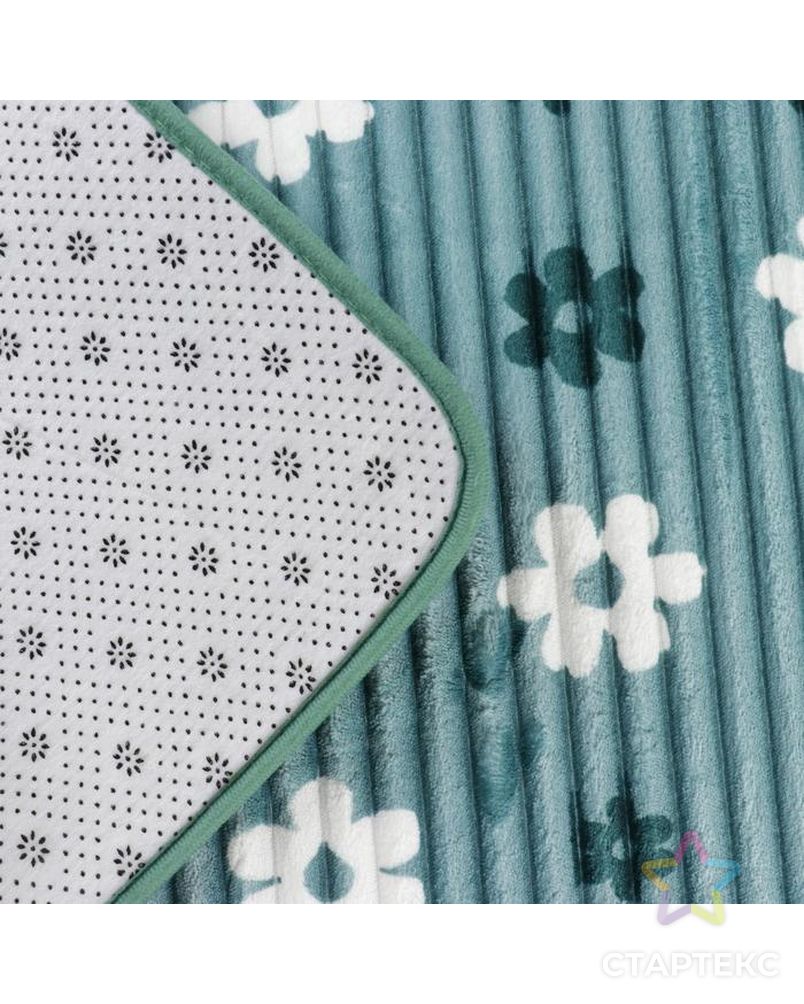 Набор ковриков для ванны и туалета «Ромашки», 2 шт: 50×80, 40×50 см, цвет синий арт. СМЛ-38925-1-СМЛ0005058278 3