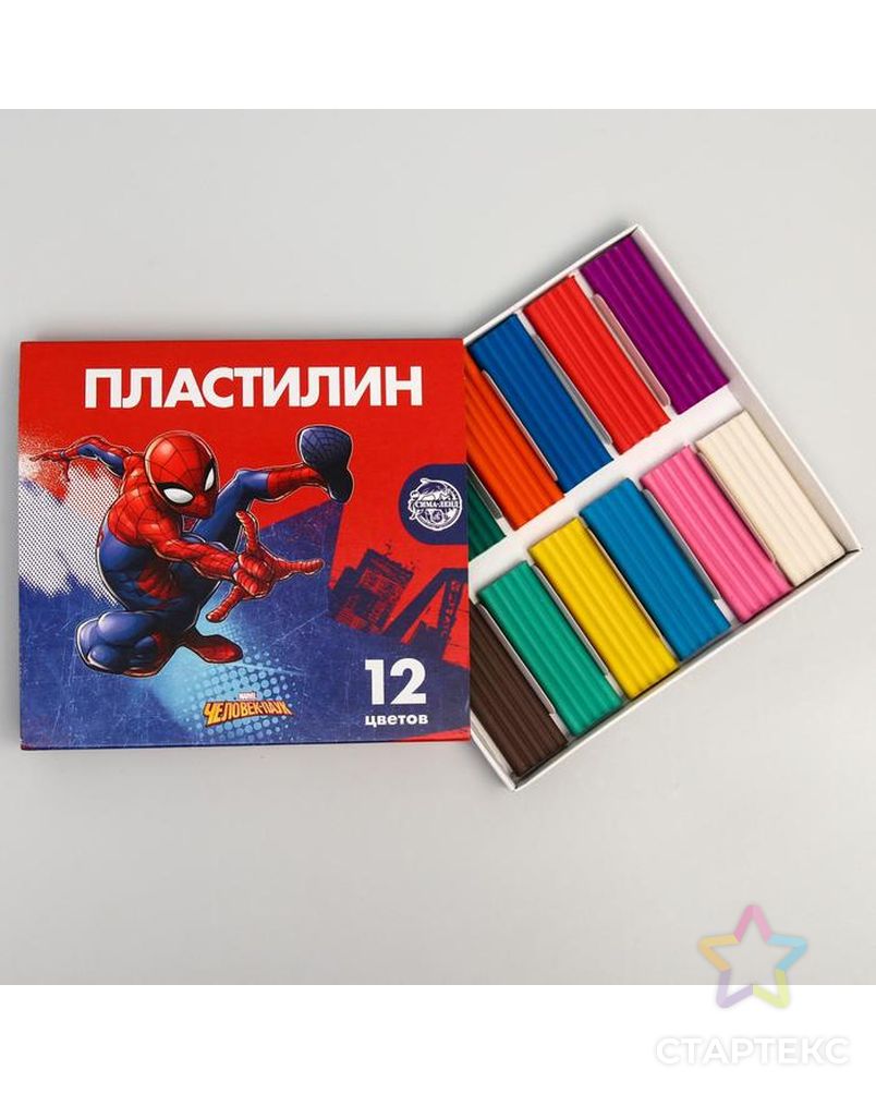 Пластилин 12 цветов 180 г «Супергерой», Человек-паук арт. СМЛ-197817-1-СМЛ0005059061 2