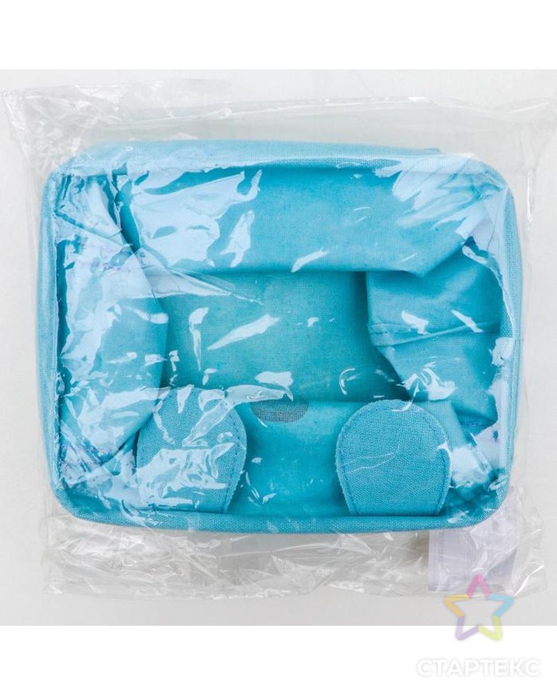 Корзинка для храненения с ручками «Мишка», 20×16×14 см, цвет голубой арт. СМЛ-41634-1-СМЛ0005060174 5