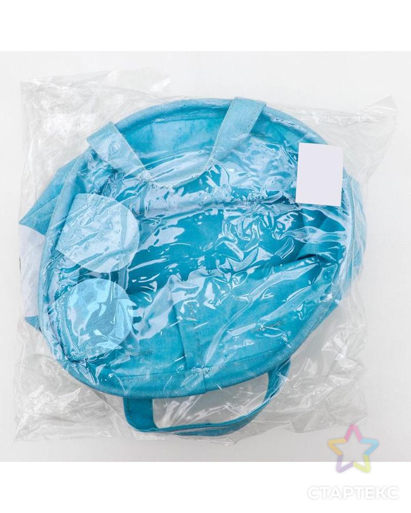 Корзинка для храненения с ручками «Мишка», 20×20×15 см, цвет голубой арт. СМЛ-41633-1-СМЛ0005060177 5