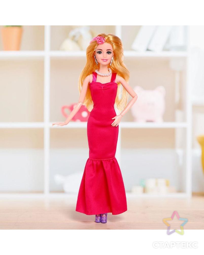 Кукла модель шарнирная "Оля" в платье, МИКС арт. СМЛ-128126-1-СМЛ0005066322 4