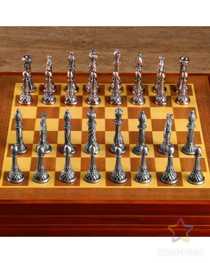 Шахматы сувенирные, h короля=7.8 см, пешки=5.4 см. d=2 см, 36х36 см арт. СМЛ-92866-1-СМЛ0005066619 1