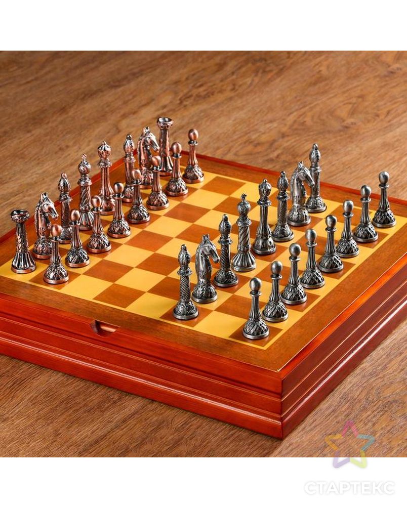 Шахматы сувенирные, h короля=7.8 см, пешки=5.4 см. d=2 см, 36х36 см арт. СМЛ-92866-1-СМЛ0005066619 2