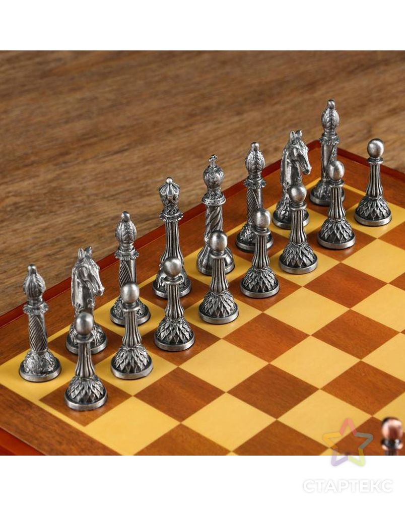 Шахматы сувенирные, h короля=7.8 см, пешки=5.4 см. d=2 см, 36х36 см арт. СМЛ-92866-1-СМЛ0005066619 3