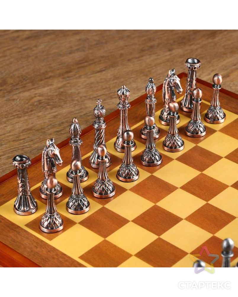 Шахматы сувенирные, h короля=7.8 см, пешки=5.4 см. d=2 см, 36х36 см арт. СМЛ-92866-1-СМЛ0005066619 4