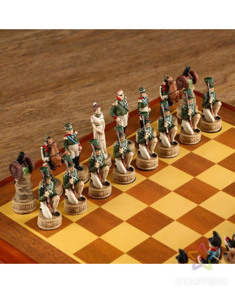 Шахматные фигуры "Отечественная война" (h короля=8 см, h пешки=6 см) арт. СМЛ-92868-1-СМЛ0005066622 3
