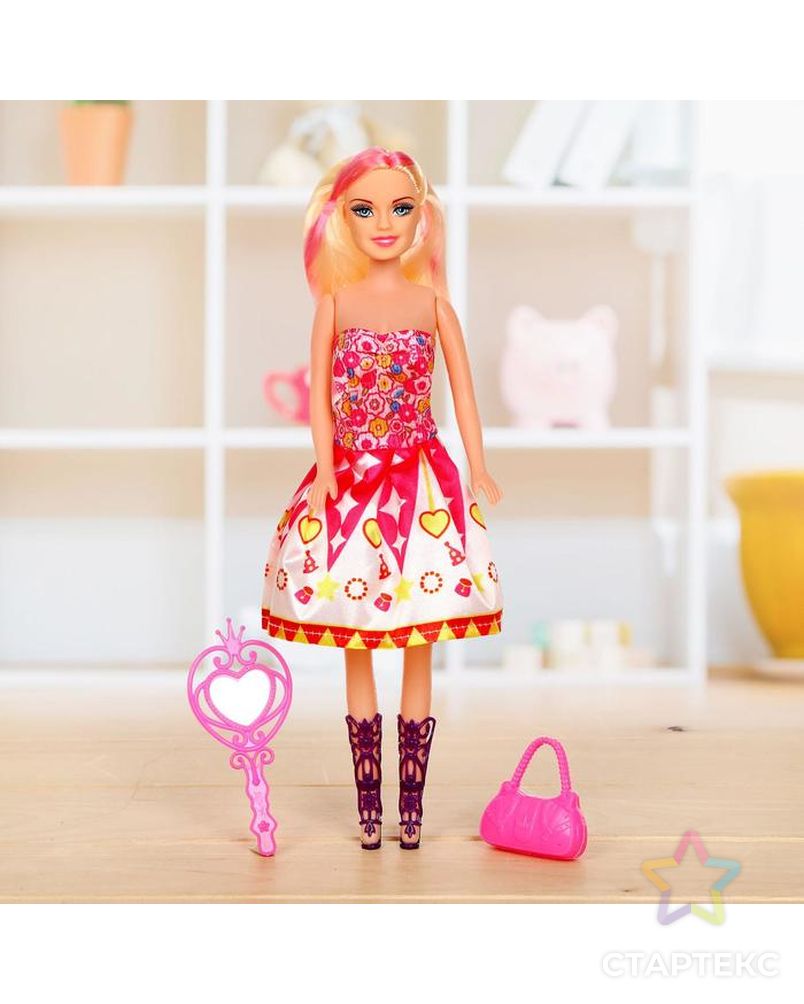Кукла модель "Даша" в платье, с аксессуарами, МИКС арт. СМЛ-115616-1-СМЛ0005068601 1