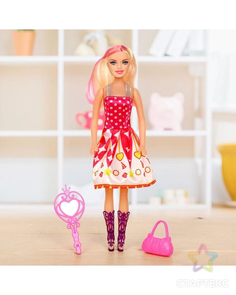Кукла модель "Даша" в платье, с аксессуарами, МИКС арт. СМЛ-115616-1-СМЛ0005068601 2