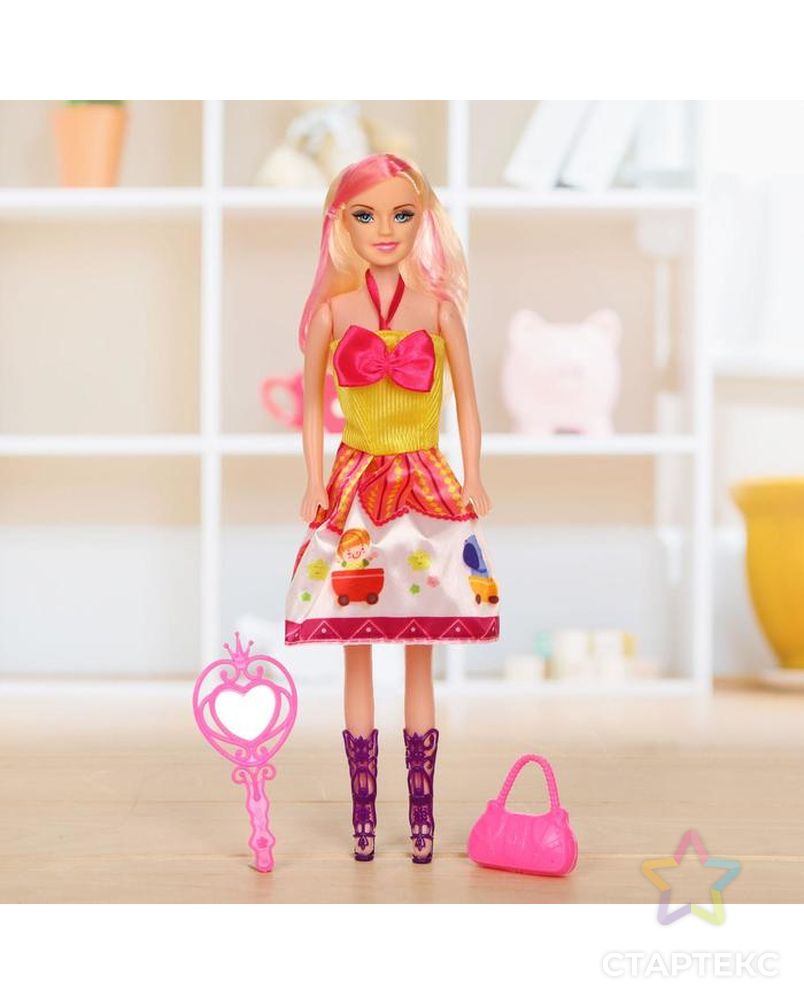 Кукла модель "Даша" в платье, с аксессуарами, МИКС арт. СМЛ-115616-1-СМЛ0005068601