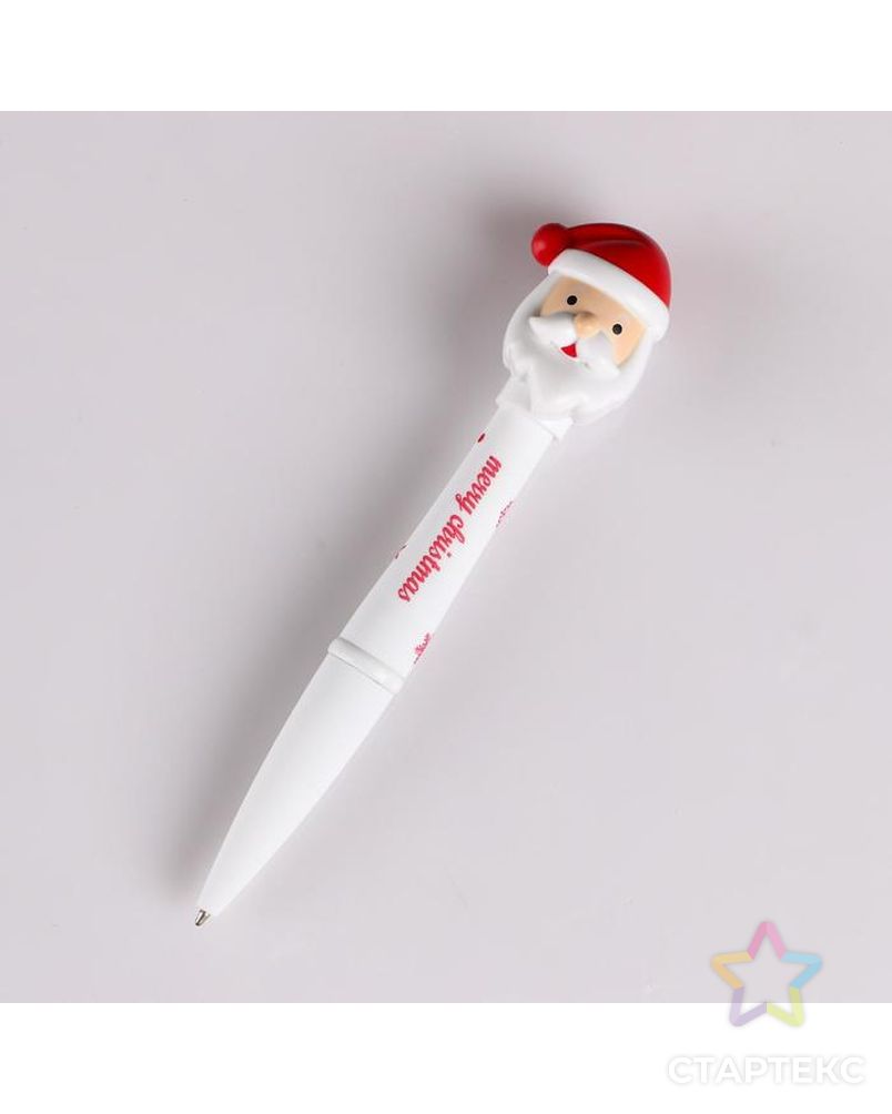 Ручка-фонарик со звуком "Дед Мороз" 14 см, синие чернила арт. СМЛ-112931-1-СМЛ0005070144 1
