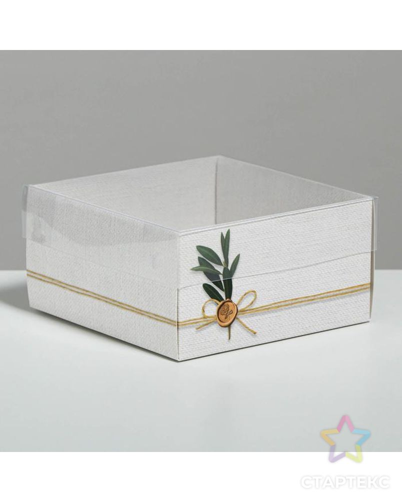 Коробка для кондитерских изделий с PVC крышкой «Эко», 12 х 6 х 11,5 см арт. СМЛ-91606-1-СМЛ0005080460 1