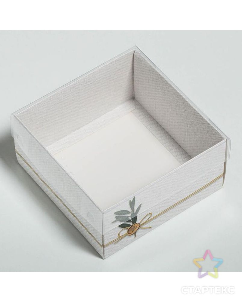 Коробка для кондитерских изделий с PVC крышкой «Эко», 12 х 6 х 11,5 см арт. СМЛ-91606-1-СМЛ0005080460 3