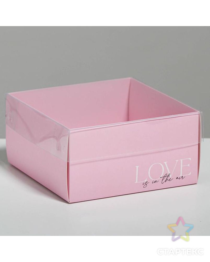 Коробка для кондитерских изделий с PVC крышкой Love, 12 х 6 х 11,5 см арт. СМЛ-91607-1-СМЛ0005080461 1