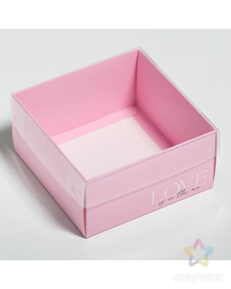 Коробка для кондитерских изделий с PVC крышкой Love, 12 х 6 х 11,5 см арт. СМЛ-91607-1-СМЛ0005080461 3