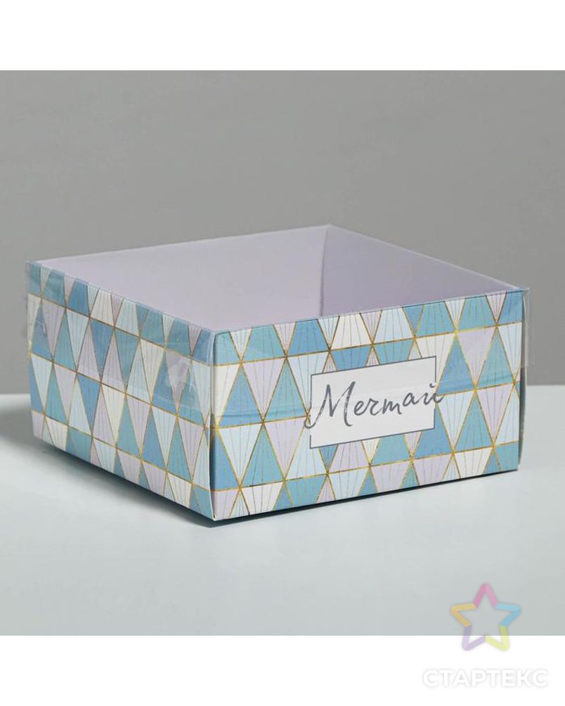 Коробка для кондитерских изделий с PVC крышкой «Мечтай», 12 х 6 х 11,5 см арт. СМЛ-91608-1-СМЛ0005080462 1