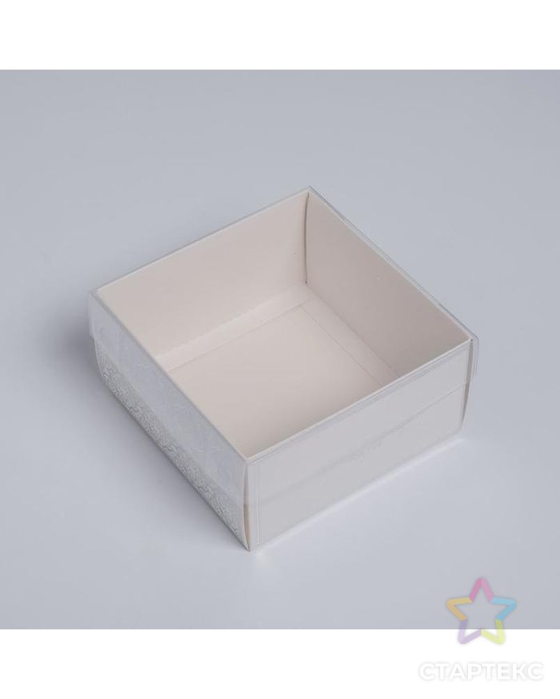 Коробка для кондитерских изделий с PVC крышкой Best wishes, 12 х 6 х 11,5 см арт. СМЛ-94110-1-СМЛ0005080468 3