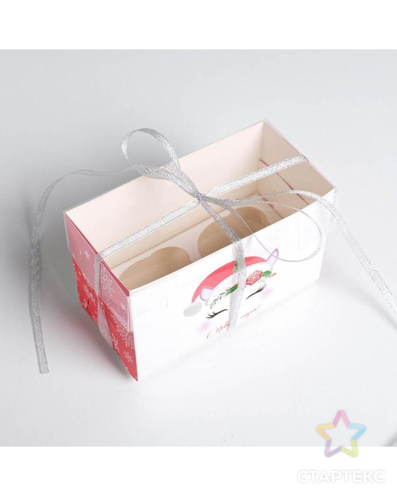 Коробка для капкейка «Сладости», 16 × 16 × 10 см арт. СМЛ-101617-2-СМЛ0005080487 3