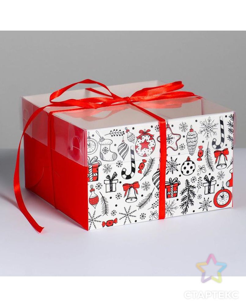 Коробка для капкейка «Время добрых подарков», 23 × 16 × 10 см арт. СМЛ-101620-2-СМЛ0005080518 1