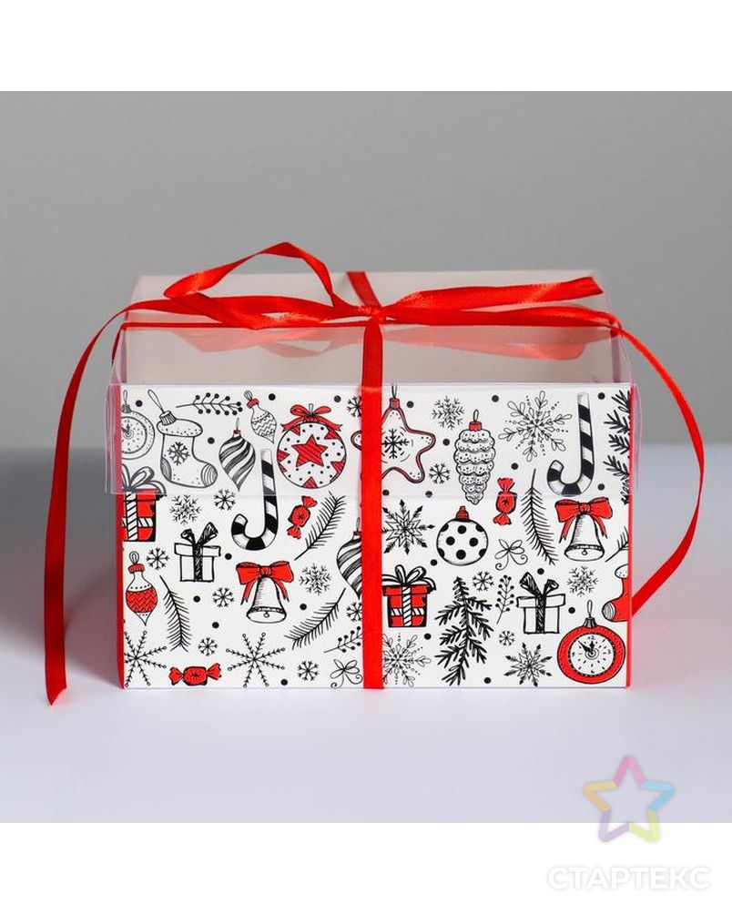 Коробка для капкейка «Время добрых подарков», 23 × 16 × 10 см арт. СМЛ-101620-2-СМЛ0005080518 2