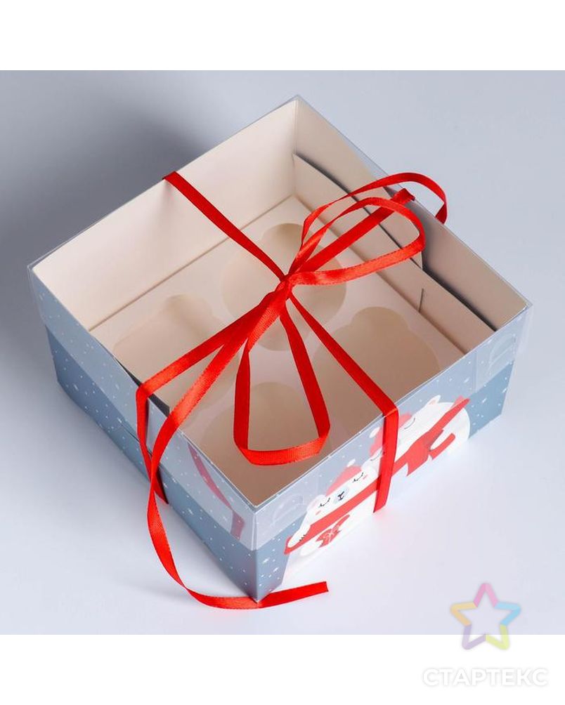 Коробка для капкейка «Любви», 16 × 16 × 10 см арт. СМЛ-107755-1-СМЛ0005080522 3