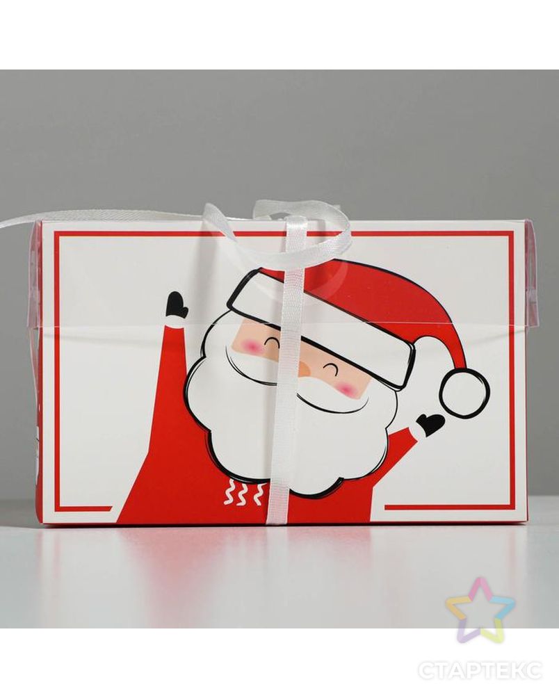 Коробка для капкейка «Счастливого нового года!», 16 × 16 × 10 см арт. СМЛ-101619-1-СМЛ0005080523 3