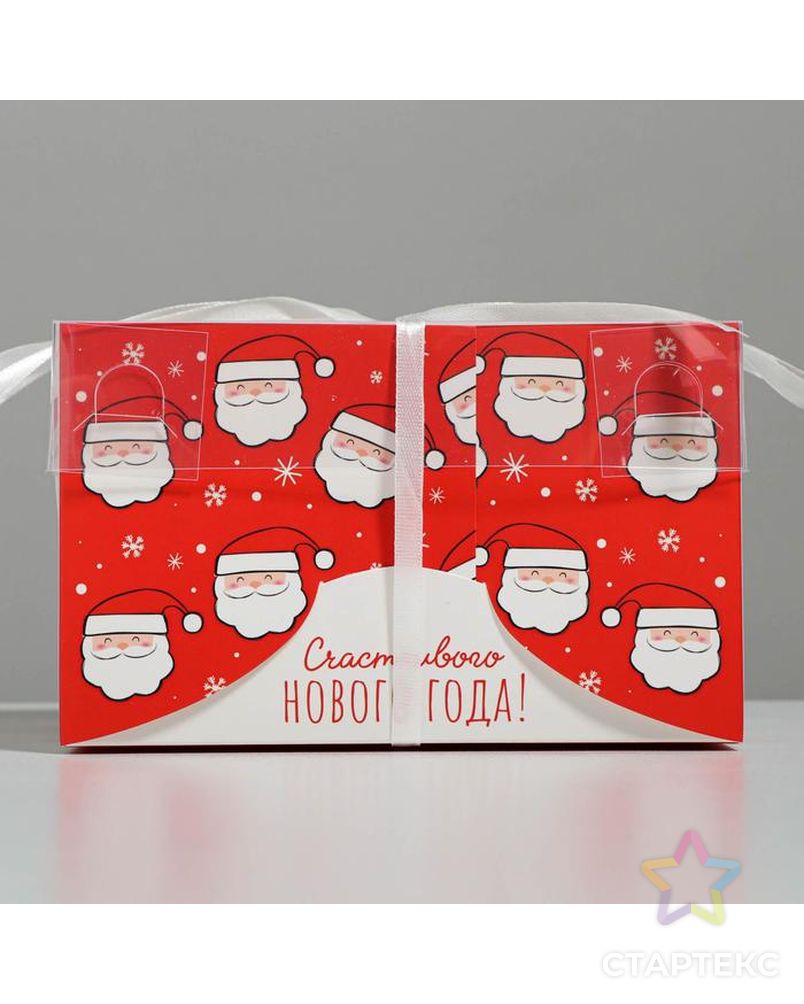 Коробка для капкейка «Счастливого нового года!», 16 × 16 × 10 см арт. СМЛ-101619-1-СМЛ0005080523 4
