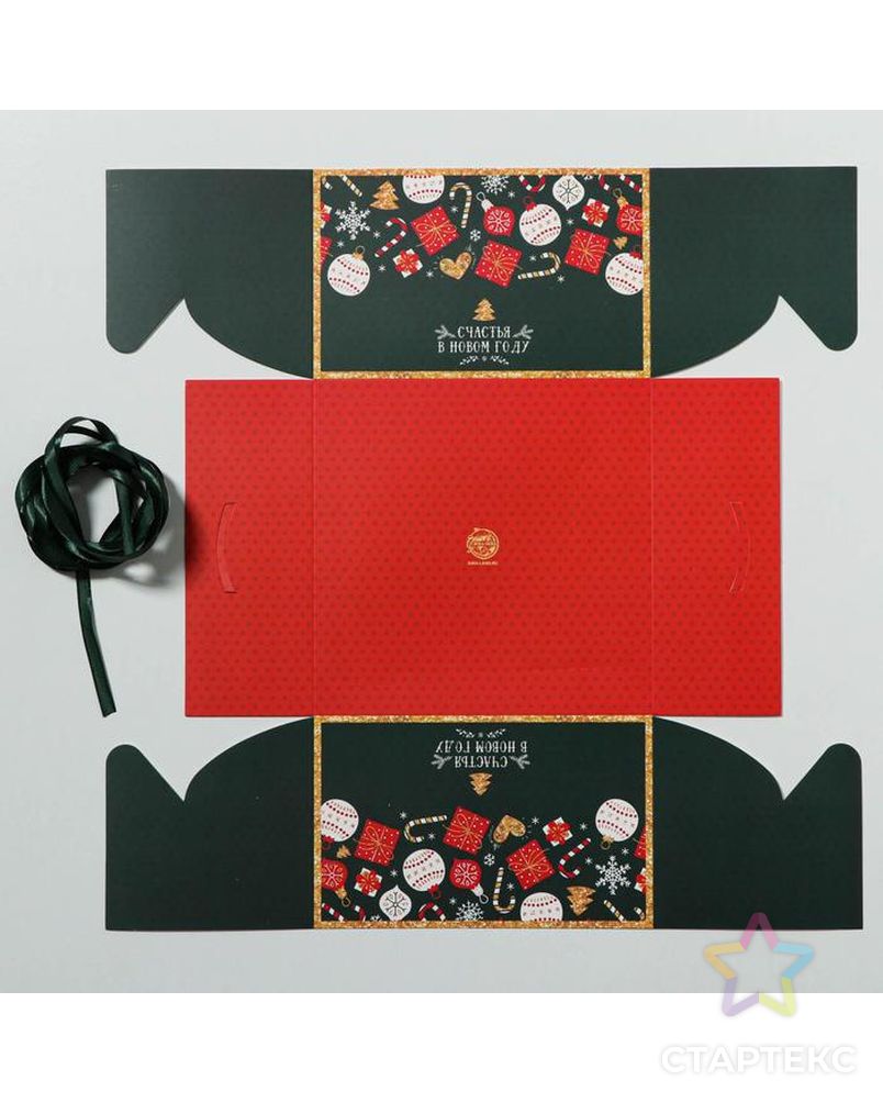 Коробка для капкейка «Счастья в Новом Году», 16 × 8 × 10 см арт. СМЛ-101621-3-СМЛ0005080525 5