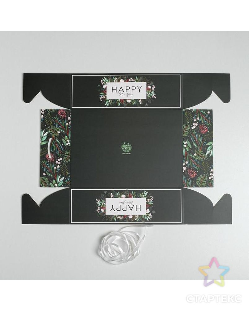 Коробка для капкейка Happy New year, 16 × 8 × 7.5 см арт. СМЛ-101625-3-СМЛ0005080528 4