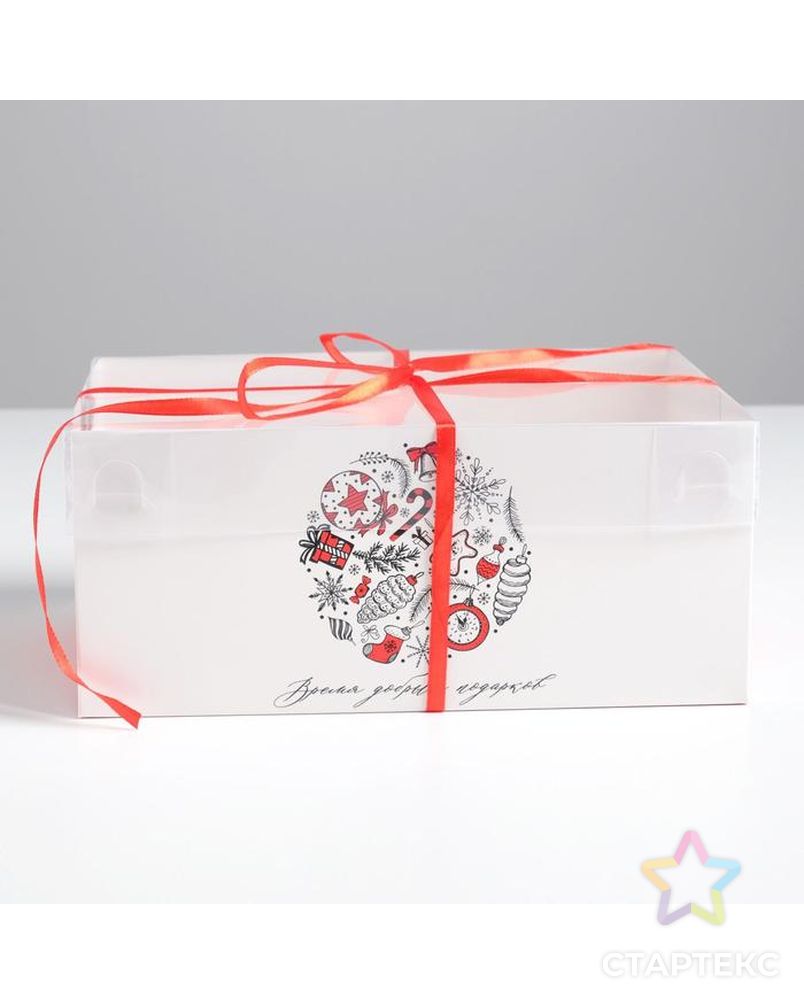 Коробка для капкейка «Время добрых подарков», 23 × 16 × 10 см арт. СМЛ-101620-1-СМЛ0005080538 2