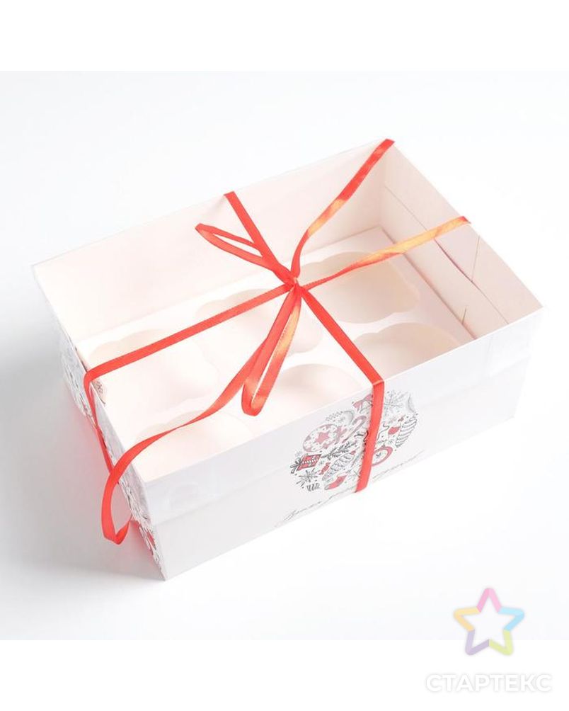 Коробка для капкейка «Время добрых подарков», 23 × 16 × 10 см арт. СМЛ-101620-1-СМЛ0005080538 3