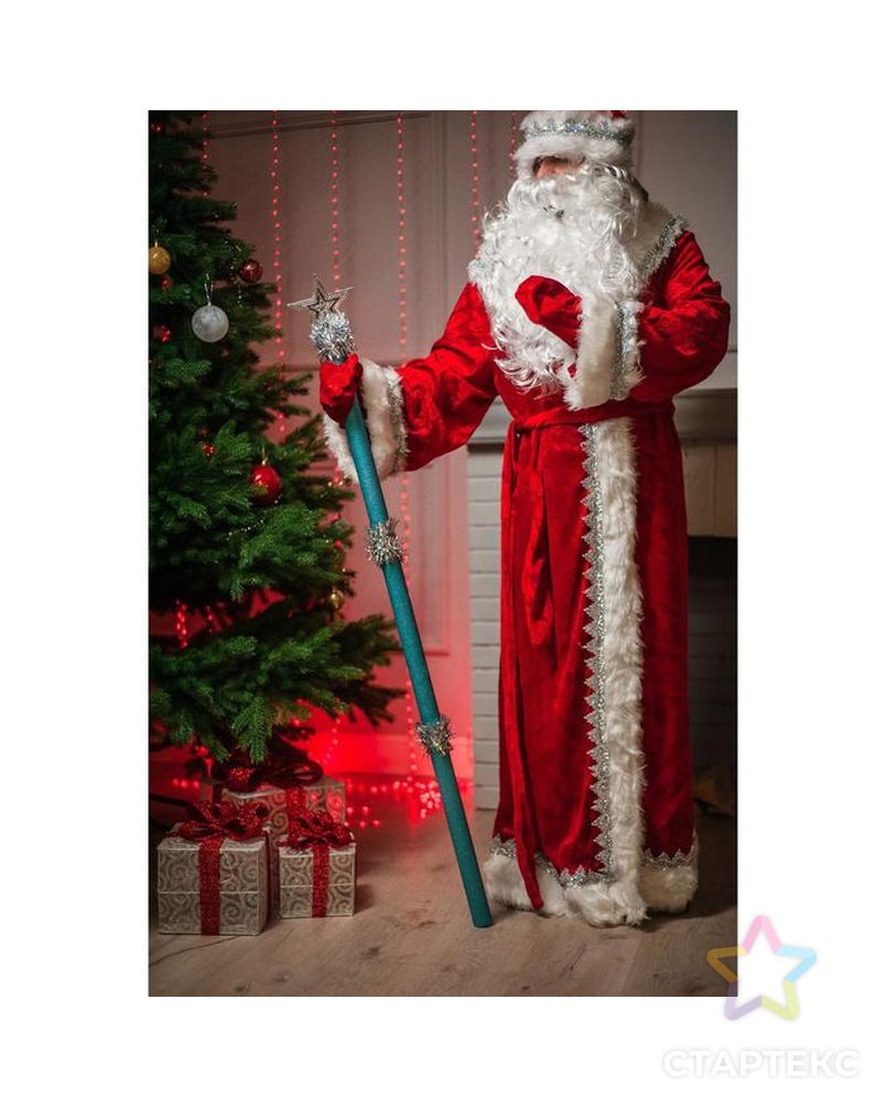 Посох Деда Мороза, красный, 1,2 м арт. СМЛ-101906-2-СМЛ0005081182
