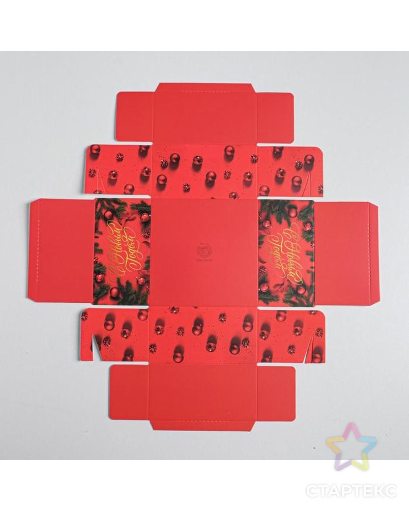 Коробка для кондитерских изделий с PVC крышкой «С Новым Годом!», 12 х 6 х 11,5 см арт. СМЛ-92476-1-СМЛ0005084113 4