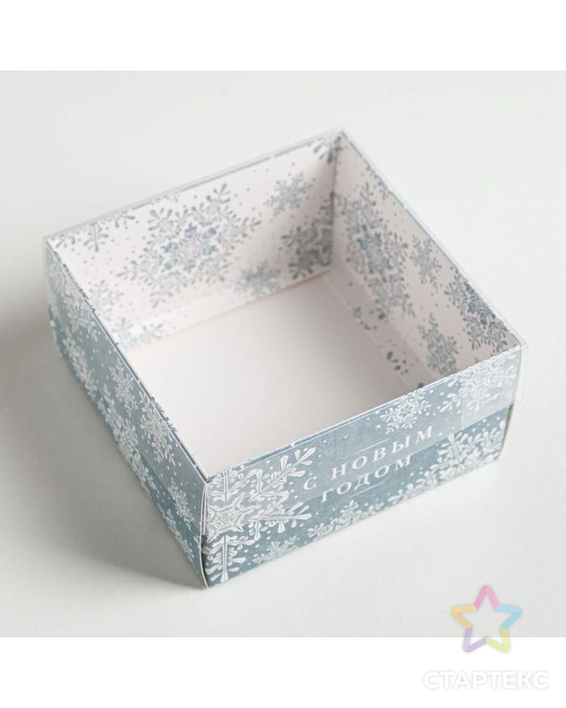 Коробка для кондитерских изделий с PVC крышкой «С Новым годом!», 12 х 6 х 11,5 см арт. СМЛ-92477-1-СМЛ0005084115 3