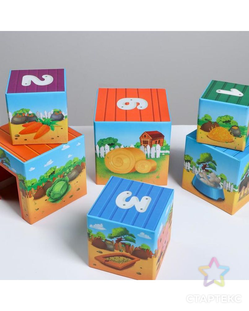 Развивающая игра «Умные кубики. Кто живет на ферме», 1+ арт. СМЛ-123172-1-СМЛ0005085240 7