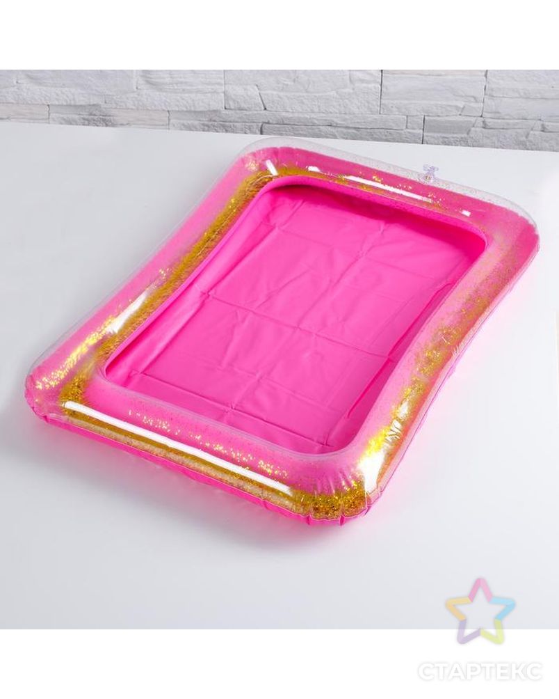 Надувная песочница с блёстками, 60х45 см, цвет ярко-розовый арт. СМЛ-122049-1-СМЛ0005088598 1