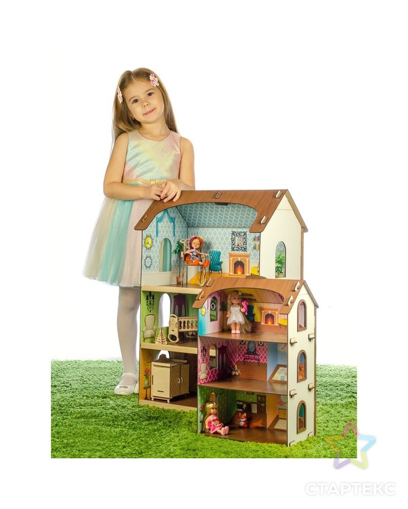 Деревянный домик с цветными обоями «Лоли» арт. СМЛ-85774-1-СМЛ0005090172 2