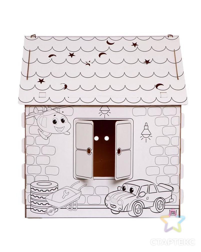 Дом-раскраска из картона "Пожарная станция" арт. СМЛ-109445-1-СМЛ0005091382 7