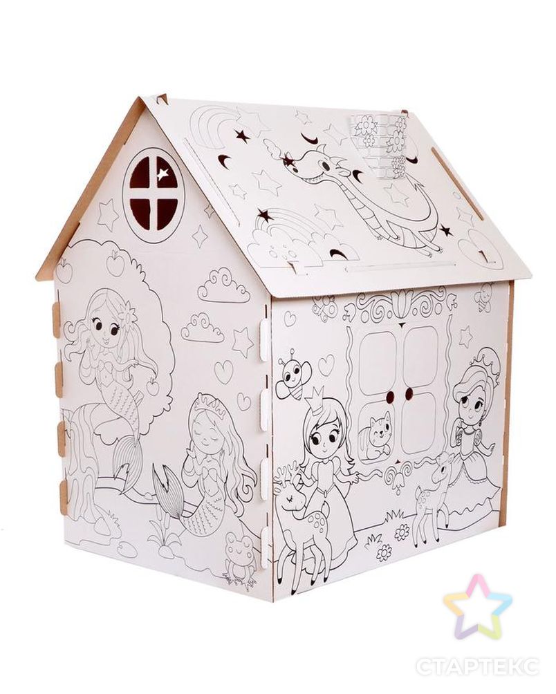 Дом-раскраска из картона "Милые принцессы" арт. СМЛ-109446-1-СМЛ0005091383