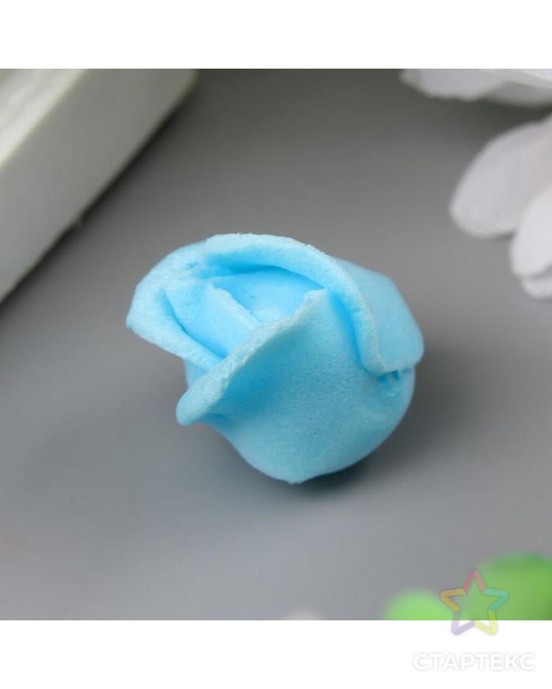 Розочка из фоамирана, голубая d-1,5 см арт. СМЛ-133215-1-СМЛ0005095859 1