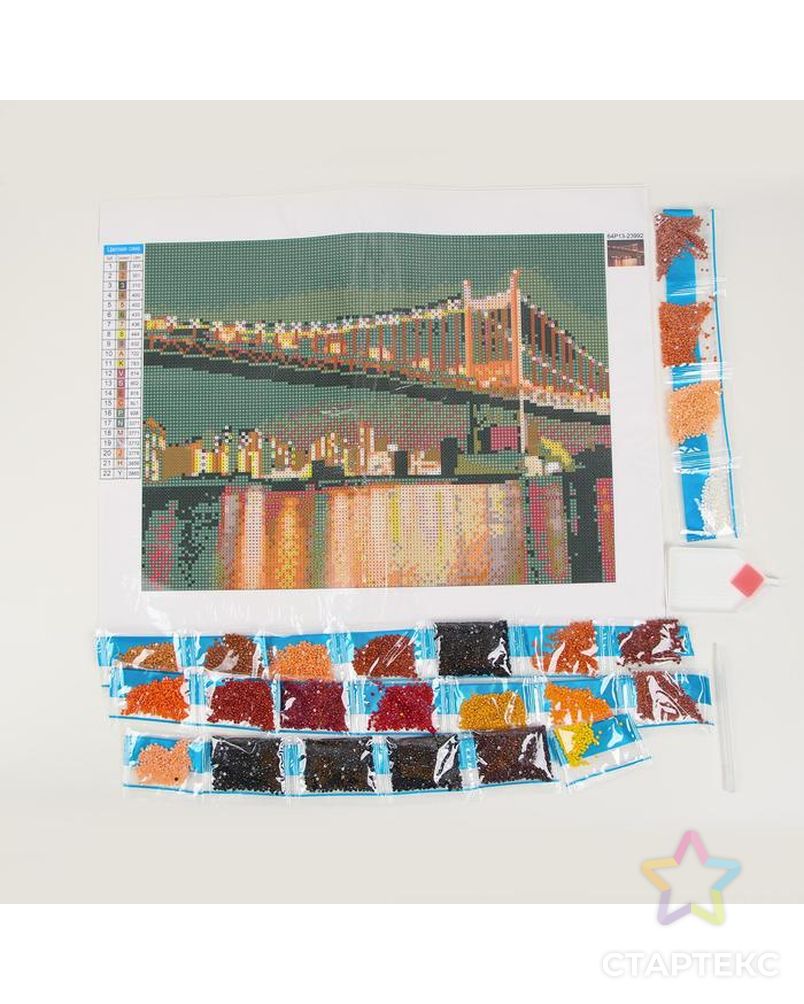Алмазная вышивка с полным заполнением «Бруклинский мост» 30х40 см, холст, ёмкость арт. СМЛ-117336-1-СМЛ0005099343 2