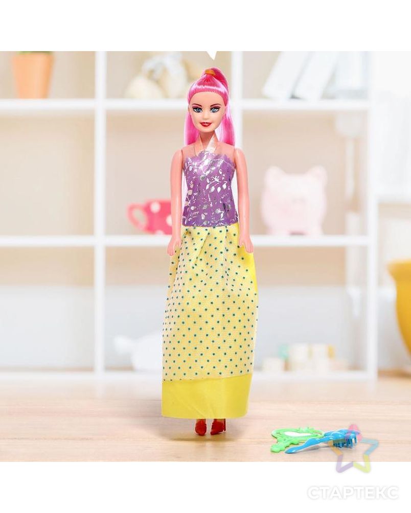 Кукла модель "Оля" в платье, с аксессуарами, МИКС арт. СМЛ-135712-1-СМЛ0005099602