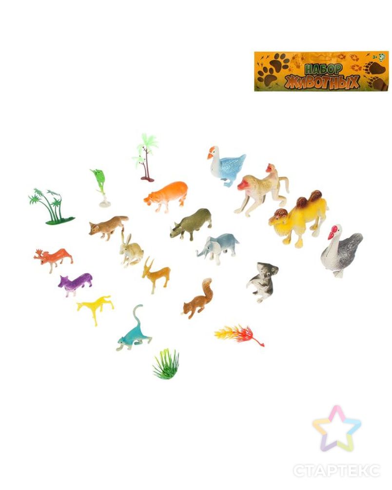 Набор животных «Дикие животные», 16 фигурок с аксессуарами арт. СМЛ-61119-1-СМЛ0000510854 1