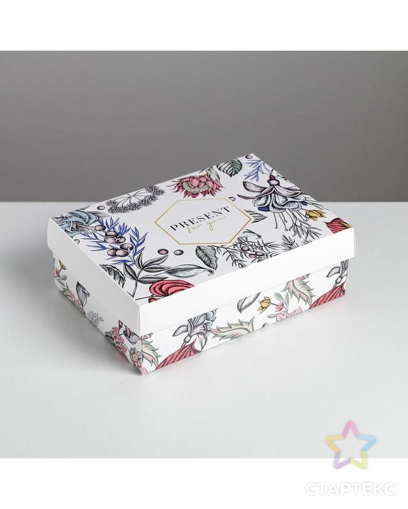 Коробка складная «Цветы»,  21 × 15 × 7 см арт. СМЛ-89378-1-СМЛ0005111274 4