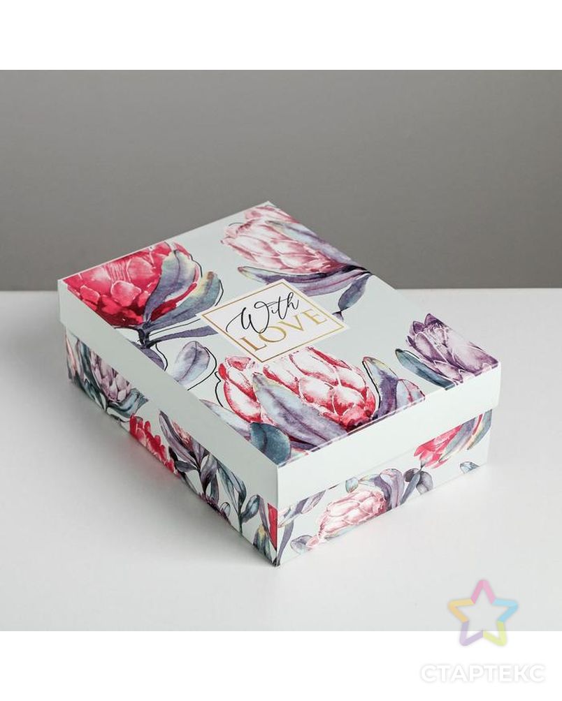 Коробка складная «Цветочная»,  21 × 15 × 7 см арт. СМЛ-89389-1-СМЛ0005111275 4