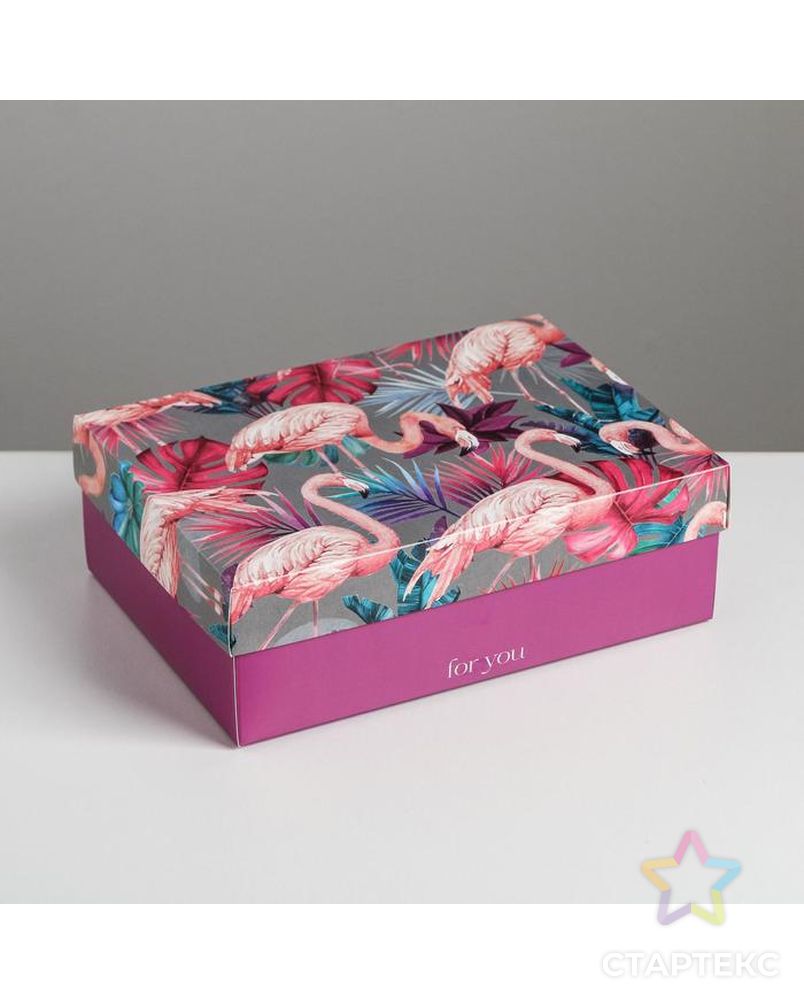 Коробка складная «Фламинго»,  21 × 15 × 7 см арт. СМЛ-89392-1-СМЛ0005111278 4