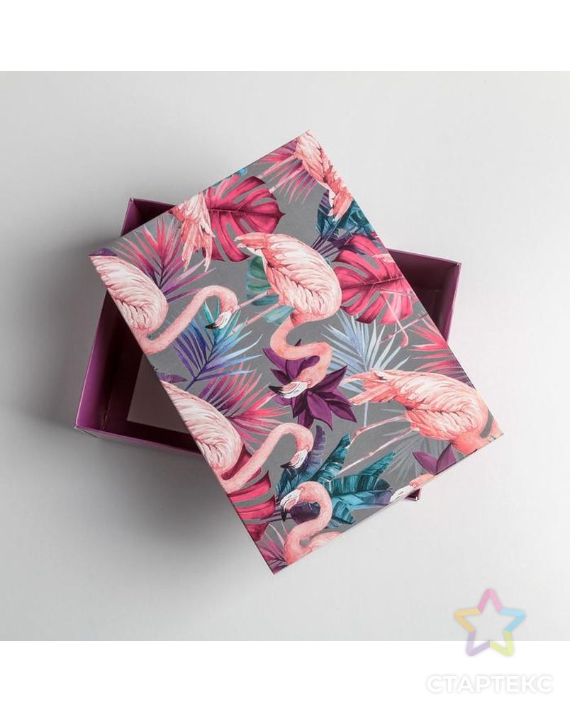 Коробка складная «Фламинго»,  21 × 15 × 7 см арт. СМЛ-89392-1-СМЛ0005111278 5