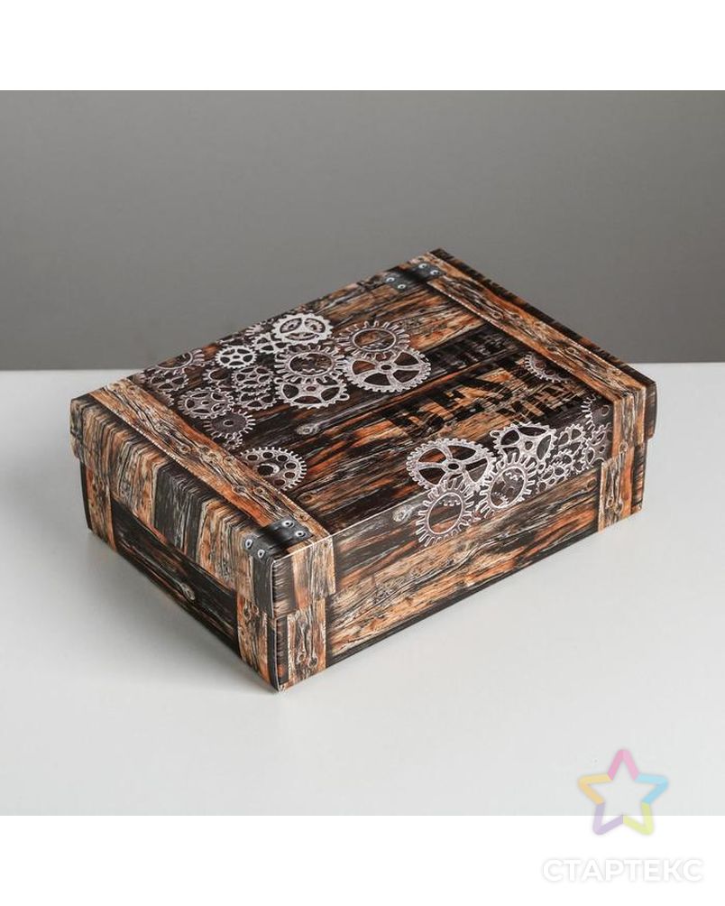 Коробка складная «Шестерёнки», 21 × 15 × 7 см арт. СМЛ-89393-1-СМЛ0005111279 4